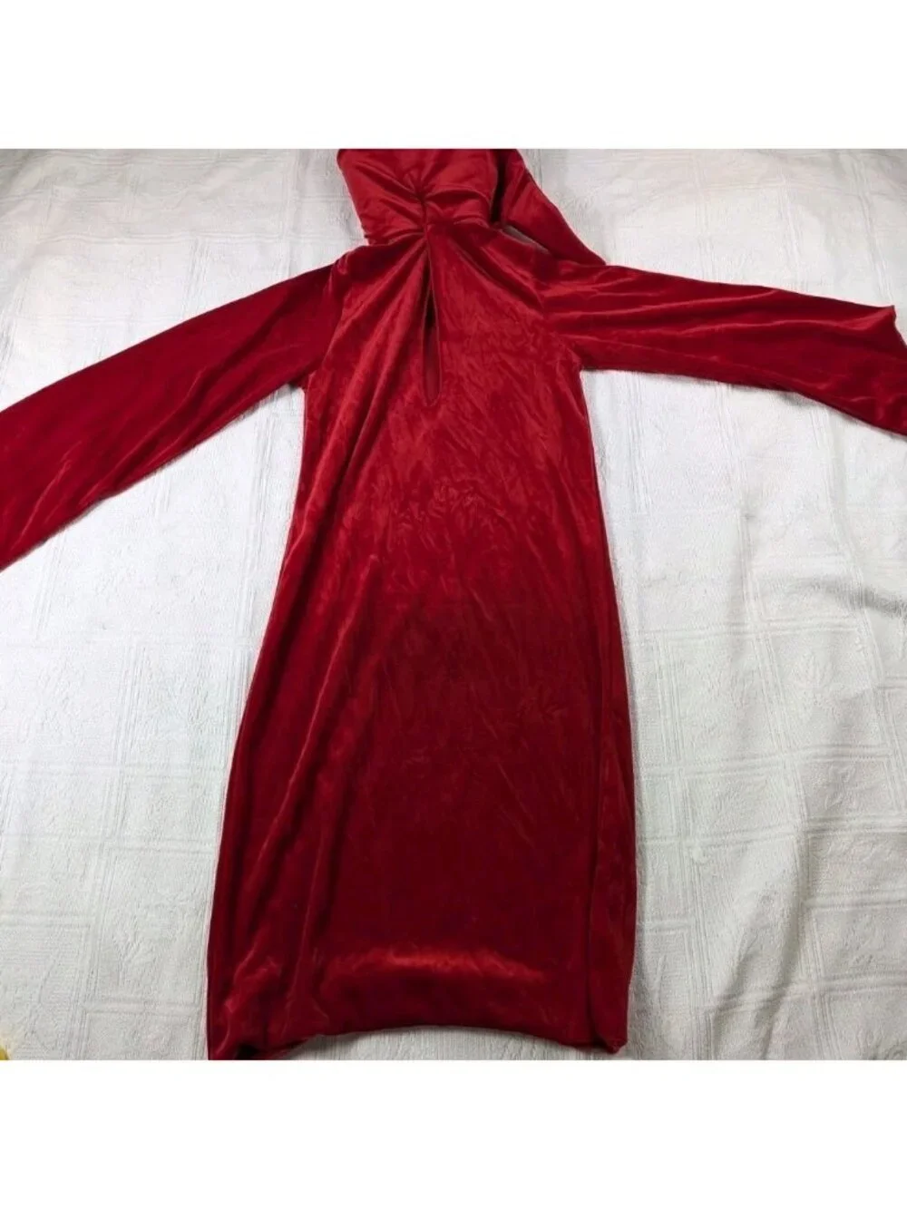 Disguise Halloween Costume Size 7-10 wizard Hooded covered Velvet Red - Picture 4 of 11